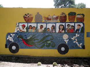 mosaic project guatemala, chicken bus