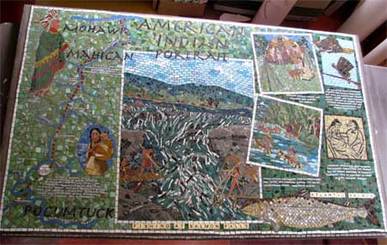 American Indian mosaic in Shelburne Falls, MA
