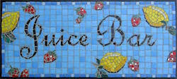 Mosaic sign for a Juice Bar on Nantucket.