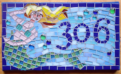 mosaic mermaid house number sign