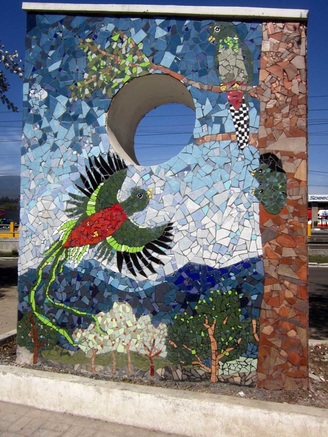 mosaic mural Guatemala community project