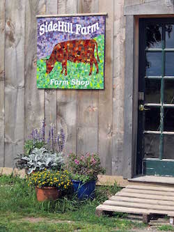 Mosaic sign on barn of Farm SHop, Hawley, MA