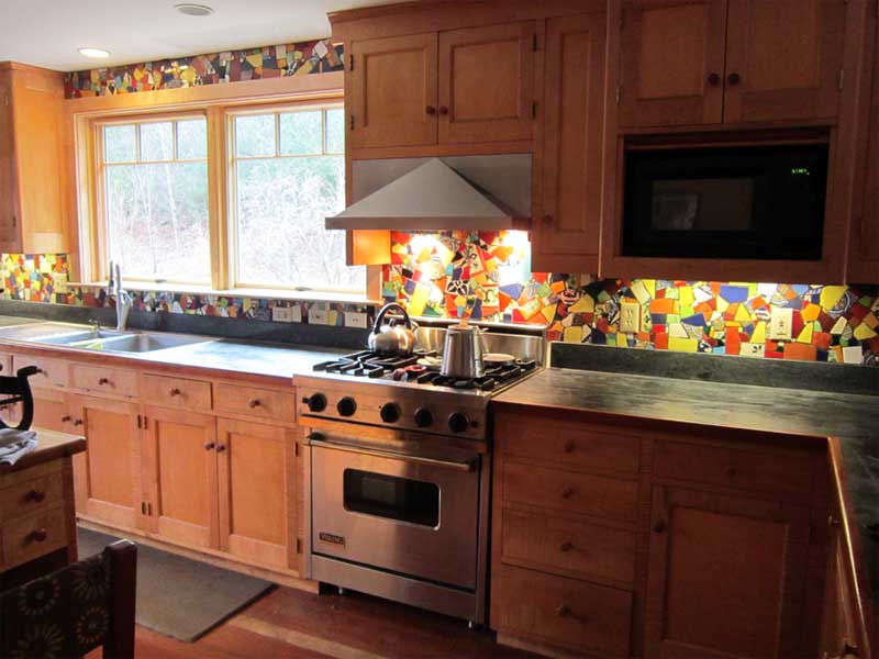 Brown Glass Mosaic Kitchen Backsplash Tile Contemporary Mosaic